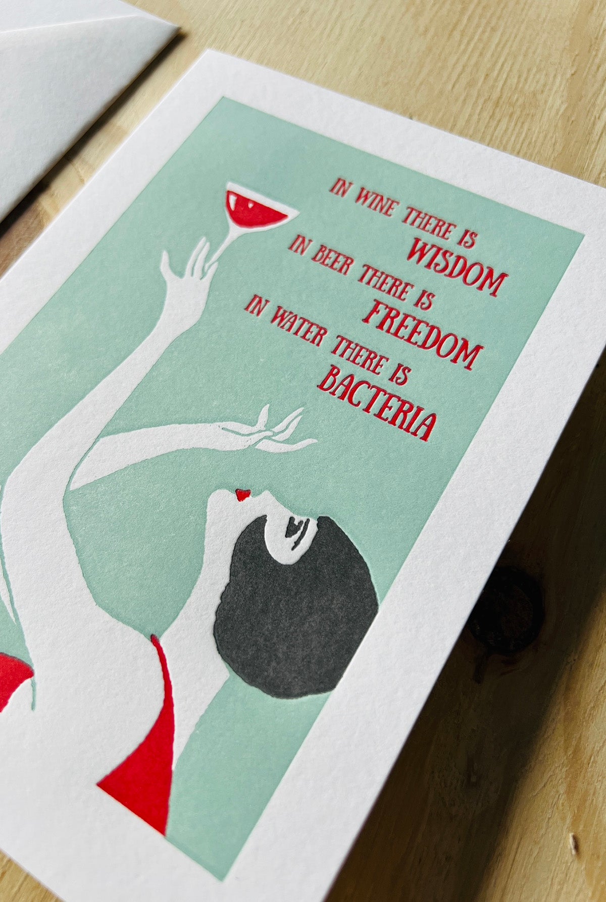 Letterpress Card "Wine and Wisdom"